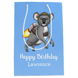 Sac Cadeau Moyen Anniversaire de Koala Fusée