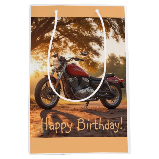 Sac Cadeau Moyen Anniversaire de la moto (Devant)