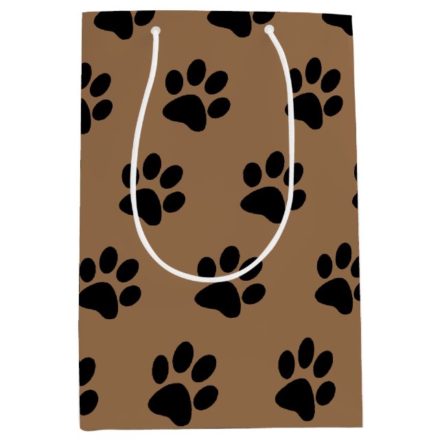 Sac Cadeau Moyen anniversaire d'empreintes de pattes de chien de an (Devant)