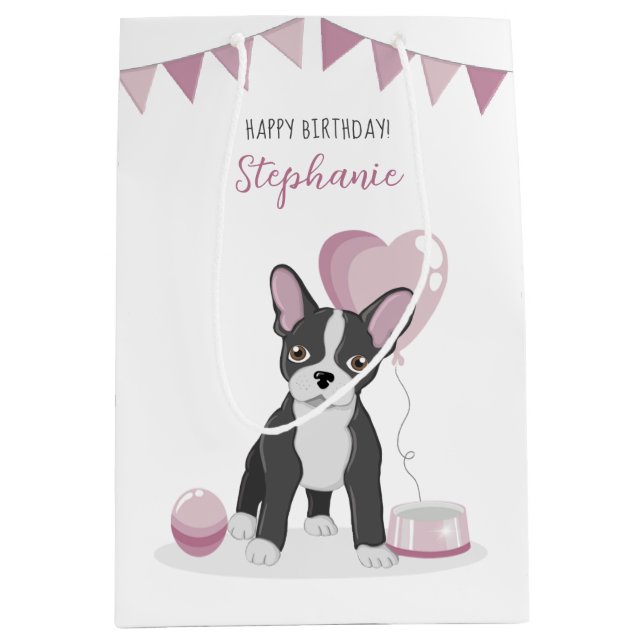 Sac Cadeau Moyen Anniversaire du Bulldog français (Devant)