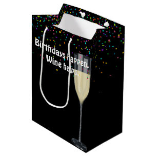 Sac Cadeau Moyen Anniversaire du vin blanc