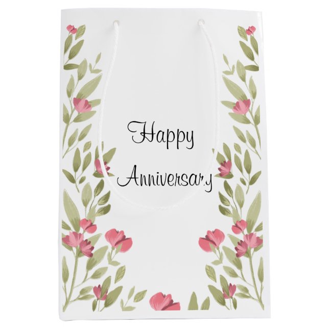 Sac Cadeau Moyen Anniversaire heureux Générique (Devant)