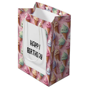 Sac Cadeau Moyen Anniversaire Kawaii Art Ice Cream Cones