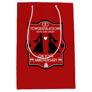 Sac Cadeau Moyen Anniversaire Mariage des filles gays