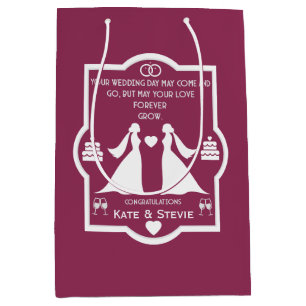 Sac Cadeau Moyen Anniversaire Mariage des filles gays
