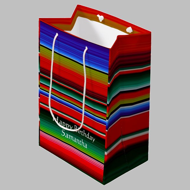 Sac Cadeau Moyen Anniversaire Mexicaine Serape Blanket Grandes Colo (Créateur téléchargé)