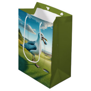 Sac Cadeau Moyen Anniversaire Mouette avec balle de golf