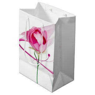 Sac Cadeau Moyen Anniversaire Pink Peony Bud Abstrait