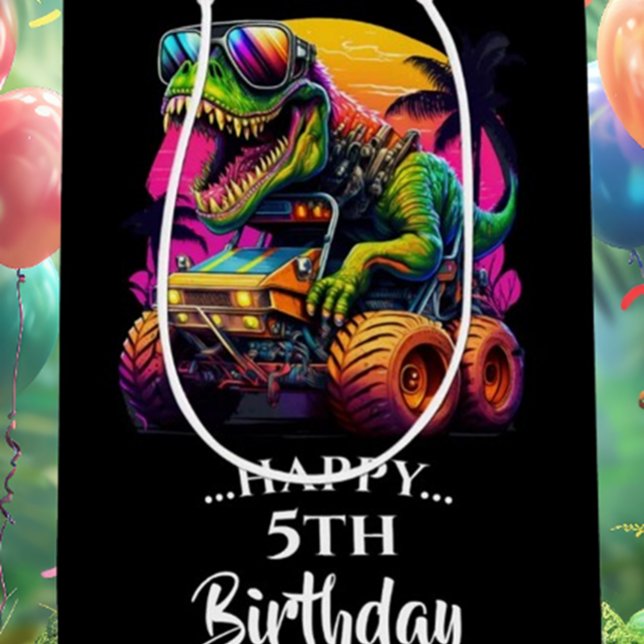 Sac Cadeau Moyen Anniversaire rugissant Amusants à l'avant (love dinosaur decorations and supplies!)