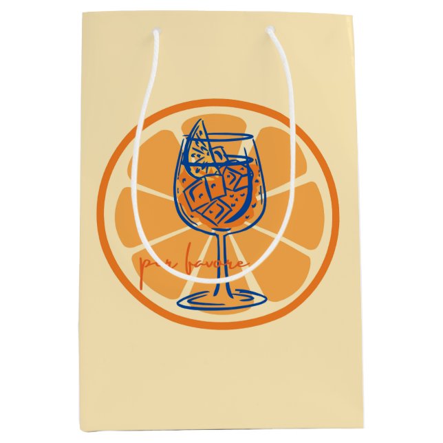 Sac Cadeau Moyen Aperol Par Faveur (Devant)