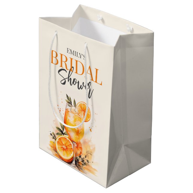Sac Cadeau Moyen Aperol Spritz Aquarelle Baby Shower (Dos Angle)