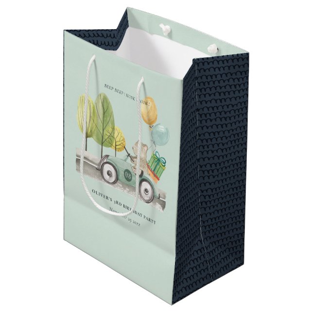 Sac Cadeau Moyen Aqua Green N'importe quel âge Anniversaire Fête Te (Devant Angle)