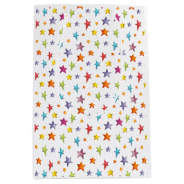 Sac Cadeau Moyen Aquarelle couleur étoiles emballage papier