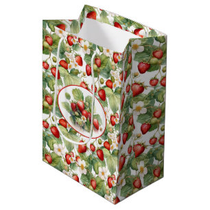 Sac Cadeau Moyen Aquarelle de fraises mûres