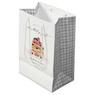 Sac Cadeau Moyen Aquarelle de Pancake aux fruits mignonnes N'import