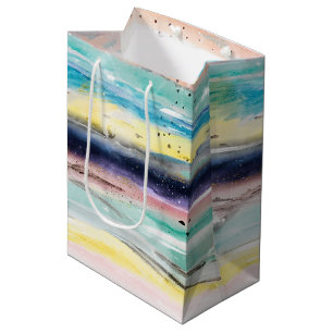 Sac Cadeau Moyen Aquarelle d'été Design d'art abstrait