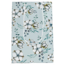 Aquarelle Fleurs de coton et Eucalyptus