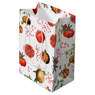 Sac Cadeau Moyen Aquarelle grenade Motif de fruits méditerranéen