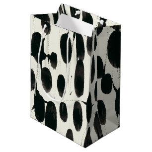 Sac Cadeau Moyen Aquarelle noire invariable d'I