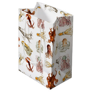 Sac Cadeau Moyen Aquarelle Octopus Cephalopod Océan Animaux
