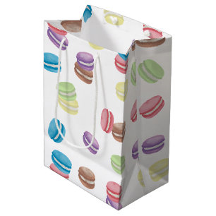 Sac Cadeau Moyen Aquarelle Pastel colorée Macarons français