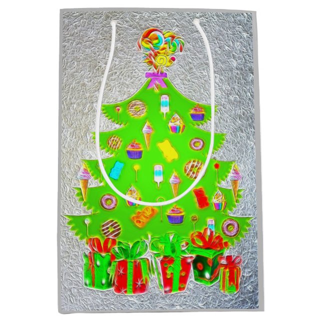 Sac Cadeau Moyen Arbre de Noël (Devant)