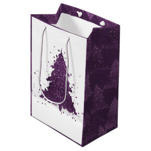 Sac Cadeau Moyen Arbre de Noël Moody Plum profond