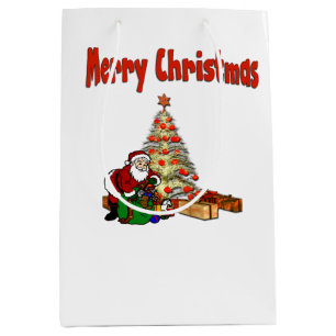Sac Cadeau Moyen Arbre de Noël Santa Clause