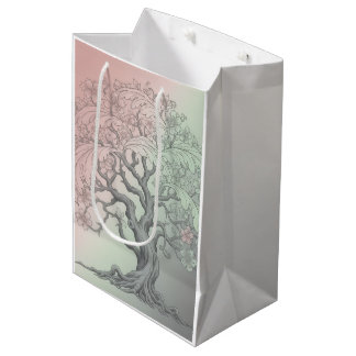 Sac Cadeau Moyen Arbre Floral Fleurissant Vibrant