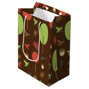 Sac Cadeau Moyen Arbres Automne Feuilles de Chêne