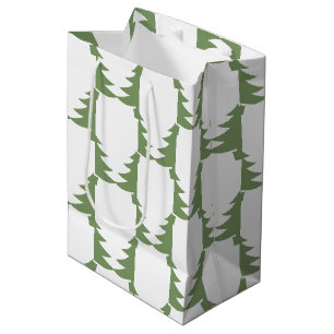 Sac Cadeau Moyen Arbres de Noël de pins verts modernes