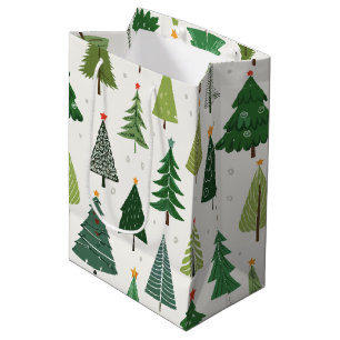 Sac Cadeau Moyen Arbres rétro