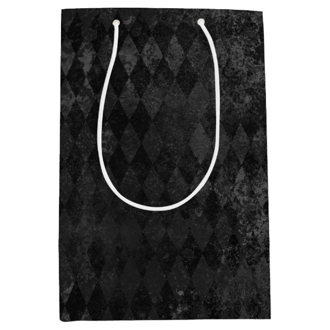 Sac Cadeau Moyen Arlequin noir vintage (Devant)