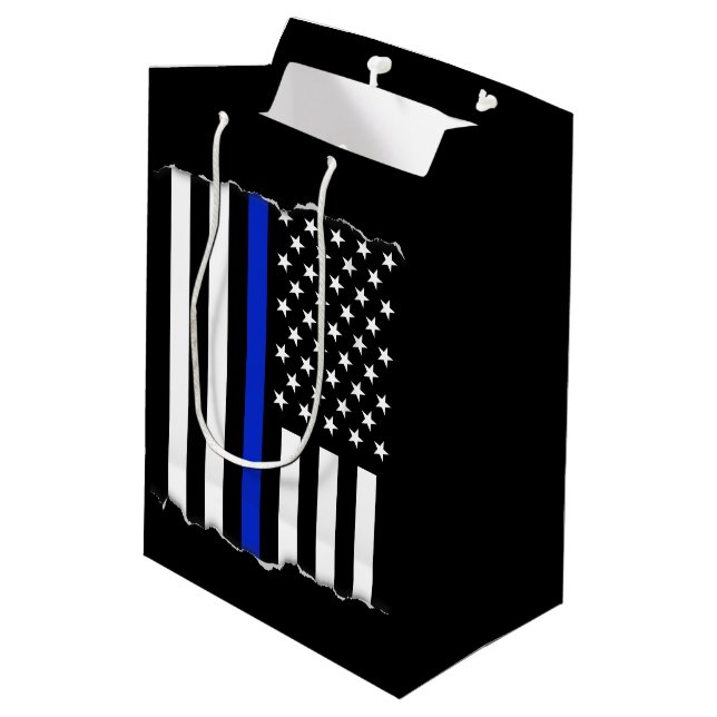 Sac Cadeau Moyen Arraché maintenez l'ordre le drapeau américain (Dos Angle)