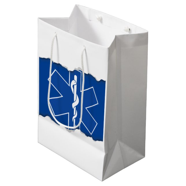 Sac Cadeau Moyen Arraché regardez le symbole d'infirmier de SME (Devant Angle)