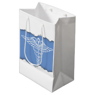 Sac Cadeau Moyen Arraché semblez le symbole Médicale de caducée