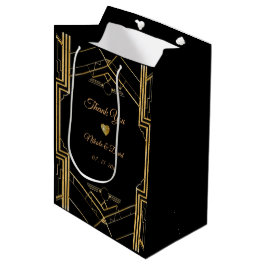 Sac Cadeau Moyen Art Déco Gatsby Mariage Merci