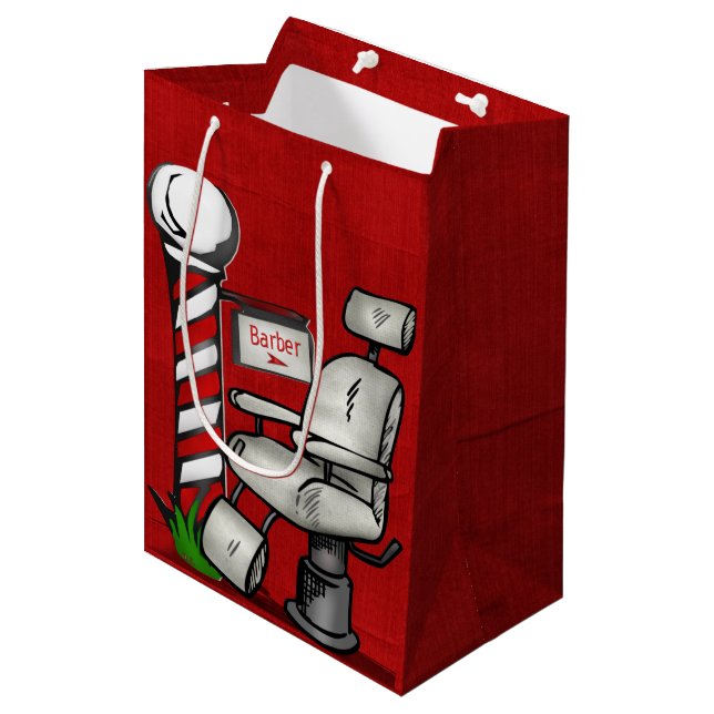 Sac Cadeau Moyen Au Barber Shop (Devant Angle)