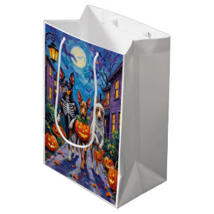 Sac Cadeau Moyen Australian Kelpie Trick-or-Treating Halloween