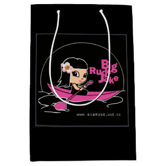 Sac cadeau moyen avec logo de Canoë rose BRJ