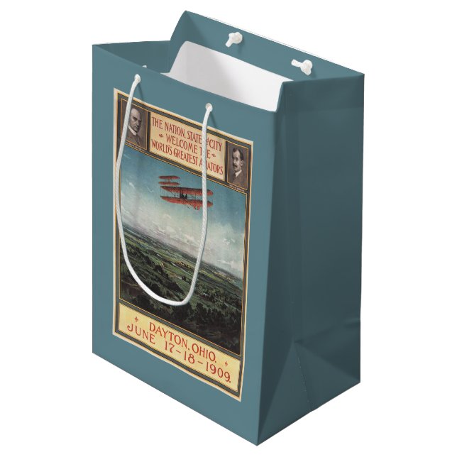 Sac Cadeau Moyen Avion de frères de Wright (Devant Angle)