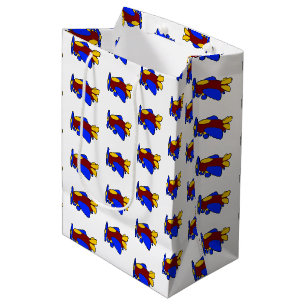 Sac Cadeau Moyen Avion mignon coloré Cartoon Plane pour enfants
