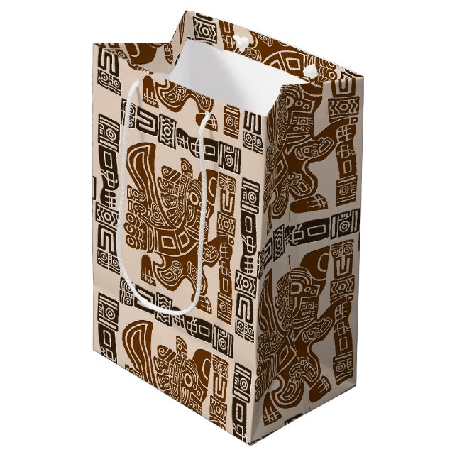 Sac Cadeau Moyen Aztec Eagle Guerrier Tribal Art antique (Devant Angle)