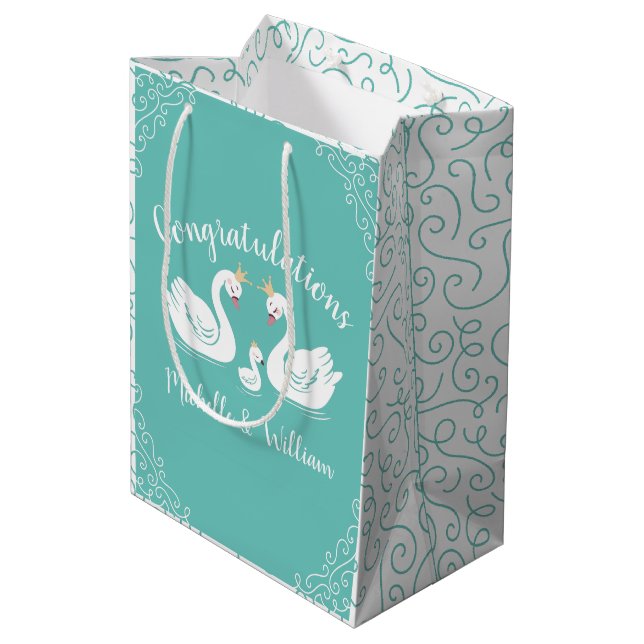 Sac Cadeau Moyen Baby shower de cygne (Dos Angle)