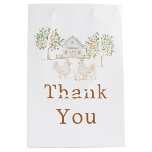 Sac Cadeau Moyen Baby shower de ferme mignonne