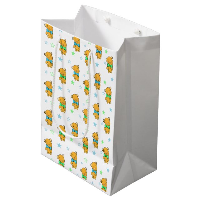 Sac Cadeau Moyen Baby shower de l'ours doux Teddy (Devant Angle)