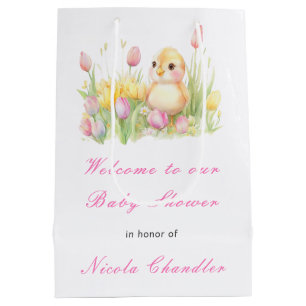 Sac Cadeau Moyen Baby shower de poussette de printemps