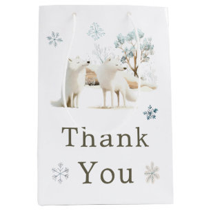 Sac Cadeau Moyen Baby shower du loup arctique d'hiver