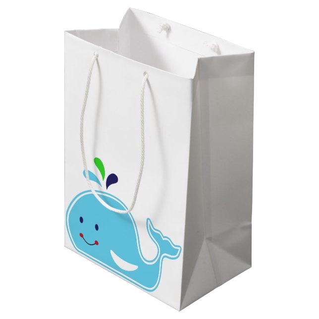Sac Cadeau Moyen Baleine de bébé (Devant Angle)