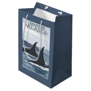Sac Cadeau Moyen Baleines #1 - Skagway, Alaska d'orque